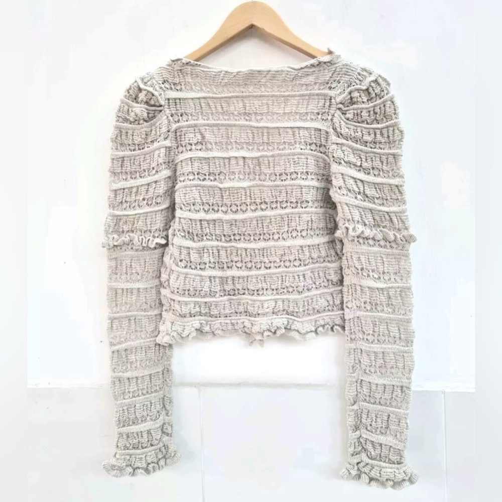 NWT - Free People Cardigan Wild Roses‎ Grey Size XS - Picture 5 of 10